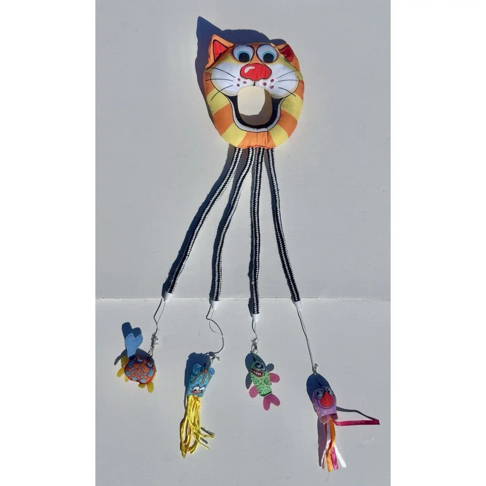 Fat Cat Catfisher Doorknob Hanger with 4 Dee-Lux Kitty Lures, Orange